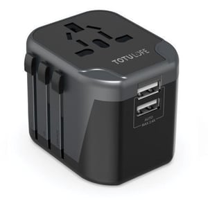 

Totulife Dual USB Universal Travel Adapter Black