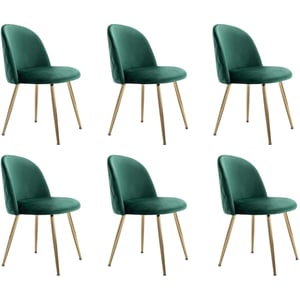 

Mahmayi Hydc020 Velvet Green Dining Chair For Living Room (Pack Of 6)