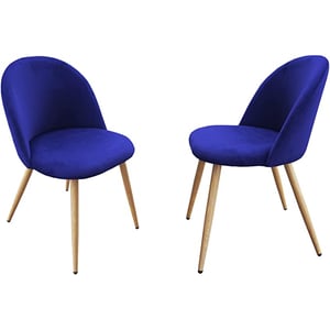 

Mahmayi Hydc019 Velvet Blue Dining Chair For Living Room (Pack Of 2)