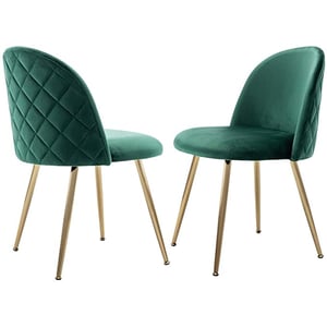

Mahmayi Hydc020 Velvet Green Dining Chair For Living Room (Pack Of 2)