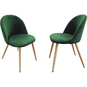 

Mahmayi Hydc019 Velvet Green Dining Chair For Living Room (Pack Of 2)