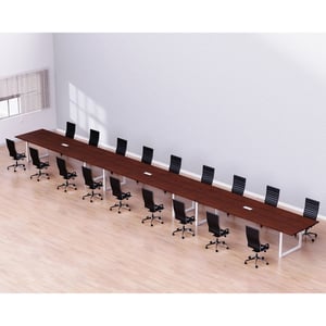 

Mahmayi Vorm 136-72 Modern Conference-Meeting Table for Office, Home, & Restaurant - Loop Legs, Wire Management, Versatile, Easy Assembly, Enhances Wellness & Collaboration(18 Seater, Apple Ch