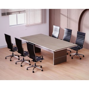 

Mahmayi Zelda N31E-24 Elegant Conference Table for Office, Home, & Restaurant - Modern Design, Easy Installation, & Sturdy Steel Construction for Group Settings & Gatherings - Light Concre
