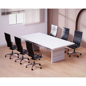 

Mahmayi Zelda N31E-24 Elegant Conference Table for Office, Home, & Restaurant - Modern Design, Easy Installation, & Sturdy Steel Construction for Group Settings & Gatherings - White 240cm