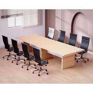 

Mahmayi Zelda N31E-36 Elegant Conference Table for Office, Home, & Restaurant - Modern Design, Easy Installation, & Sturdy Steel Construction for Group Settings & Gatherings - Oak 360cm