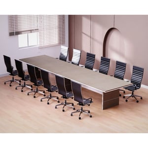 

Mahmayi Zelda N31E-48 Elegant Conference Table for Office, Home, & Restaurant - Modern Design, Easy Installation, & Sturdy Steel Construction for Group Settings & Gatherings - Light Concre