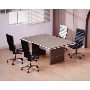 

Mahmayi Zelda N31E-18 Elegant Conference Table for Office, Home, & Restaurant - Modern Design, Easy Installation, & Sturdy Steel Construction for Group Settings & Gatherings - Light Concre