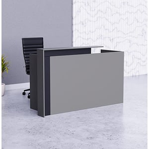 

Mahmayi Zelda 26R001 Modern Reception Desk with Elegant Front Design - Stylish Office Furniture for Impressive First Impressions and Efficient Reception Areas, 180cm (Dust Grey)