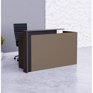 

Mahmayi Zelda 26R001 Modern Reception Desk with Elegant Front Design - Stylish Office Furniture for Impressive First Impressions and Efficient Reception Areas, 180cm (Truffle Brown)