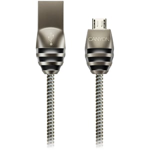 Canyon Um-5 Micro Usb 2.0 Standard Cable Power & Data Output 5v 2a Od 3.5mm Metallic Jacket 1m