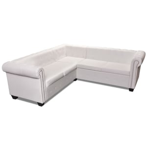 

Vidaxl Chesterfield Corner Sofa 5-seater Artificial Leather White