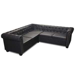 

Vidaxl Chesterfield Corner Sofa 5-seater Artificial Leather Black