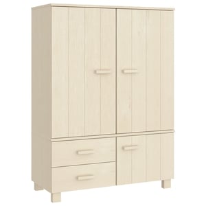 vidaXL Wardrobe HAMAR Honey Brown 99x45x137 cm Solid Wood Pine