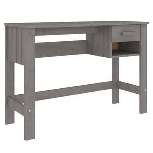 

vidaXL Desk HAMAR Light Grey 110x40x75 cm Solid Wood Pine