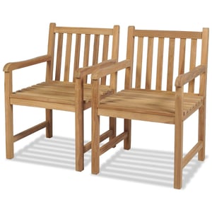 Vidaxl Outdoor Chairs 2 Pcs Solid Teak Wood