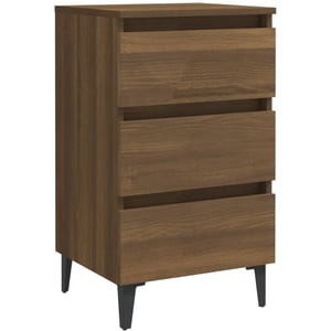 

Vidaxl Bed Cabinet With Metal Legs Brown Oak 40x35x69 Cm