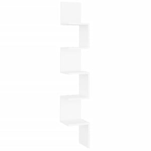 

Vidaxl Wall Corner Shelf White 20x20x127.5 Cm Chipboard