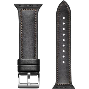 

Green Lion Genuine Leather Watch Strap for Apple Watch 44mm - Black