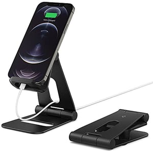 Spigen S311 Fully Foldable Cell Phone Stand / Adjustable Tablet Stand Designed For All Phones, Tablet, Nintendo Switch Aluminum Desktop Stand Holder
