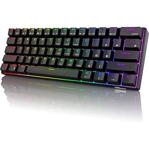 

Rk61 Tri Mode Hot Swapable Rgb Mechanical Gaming Keyboard Blue Switch - Black