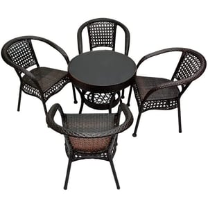Galaxy Design Dinning Set (4 Chair & 1 Table) Dark Brown Colour Model - Gd-mhrc121+4.