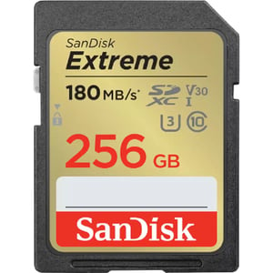 

Sandisk Memory Card Extreme SD UHS I 256GB Black SDSDXVV-256G-GNCIN