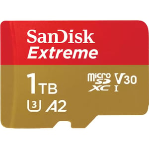 

Sandisk Memory Card Extreme MicroSD UHS I 1TB Red/Beige SDSQXAV-1T00-GN6MN