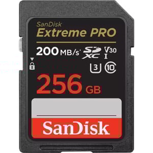 

Sandisk Memory Card Extreme Pro SD UHS I 256GB Black SDSDXXD-256G-GN4IN