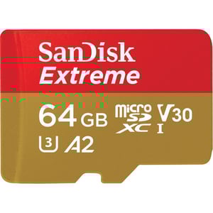 

Sandisk Memory Card Extreme MicroSD UHS I 64GB Red/Beige SDSQXAH-064G-GN6MN