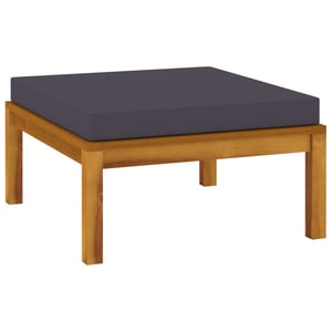 

Vidaxl Footrest With Dark Grey Cushion Solid Acacia Wood