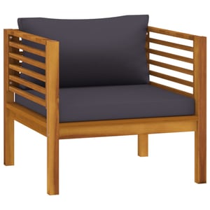 

Vidaxl Garden Chair With Dark Grey Cushions Solid Acacia Wood