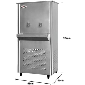 Milton Water Cooler 2 Tap 25 Gallons With Full Stainless-steel Body & 2 Push Button Taps For Chilled Water With Built-in Cooling Function Ml25t2d1 – 5 Year Compressor Warranty.