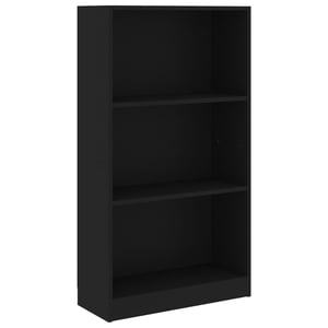 

Vidaxl 3-tier Book Cabinet Black 60x24x109 Cm Engineered Wood