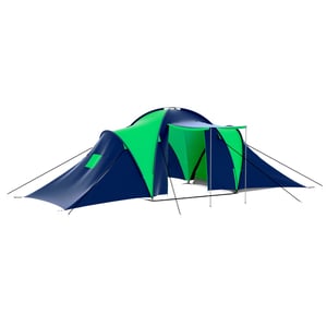 Vida Xl Vidaxl Camping Tent Polyester 9 Persons Blue-green