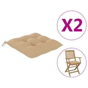 

Vidaxl Chair Cushions 2 Pcs Beige 40x40x7 Cm Fabric