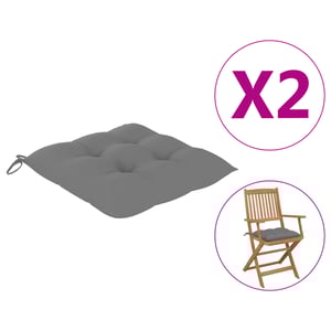 

Vidaxl Chair Cushions 2 Pcs Grey 40x40x7 Cm Fabric