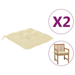 

Vidaxl Chair Cushions 2 Pcs Cream White 50x50x7 Cm Fabric