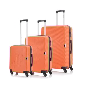 

Para John Lightweight 3-pieces Abs Hard Side Travel Luggage Trolley Bag Set With Lock For Unisex Hard Shell Strong