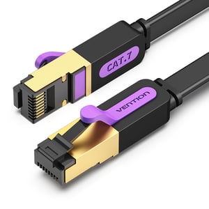 Vention Ethernet Cable Flat Cat.7 Patch Cable 0.5m Black