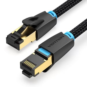 Vention Cotton Braided Cat.8 Sftp Patch Lan Cable 8m Black IKGBK