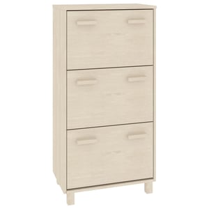 

vidaXL Shoe Cabinet HAMAR Honey Brown 59.5x35x117 cm Solid Wood Pine