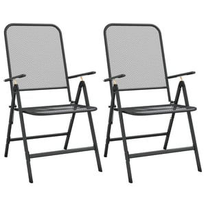 

Vidaxl Folding Garden Chairs 2 Pcs Expanded Metal Mesh Anthracite