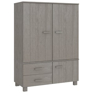 

vidaXL Wardrobe HAMAR Light Grey 99x45x137 cm Solid Wood Pine
