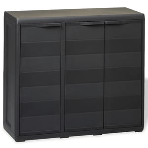 Vida Xl Vidaxl Garden Storage Cabinet With 2 Shelves Black