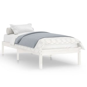 Vidaxl Bed Frame White Solid Wood Pine 90x200 Cm