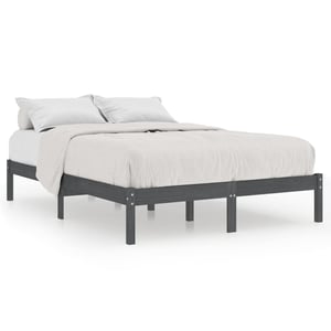 Vidaxl Bed Frame Grey Solid Wood Pine 200x200 Cm