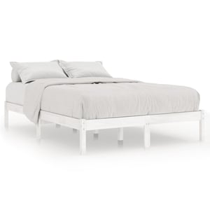 Vidaxl Bed Frame White Solid Wood Pine 160x200 Cm