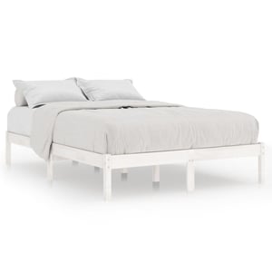 Vidaxl Bed Frame White Solid Wood Pine 120x200 Cm