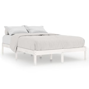 Vidaxl Bed Frame White Solid Wood Pine 140x200 Cm