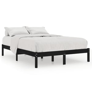 Vidaxl Bed Frame Black Solid Wood Pine 140x200 Cm